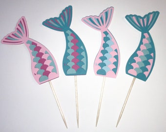 Mermaid Cupcake Toppers (Set of 12)