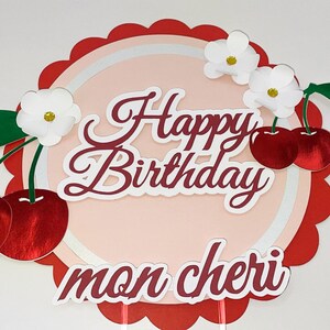 Happy Birthday Cherry Cake Topper/mon Cheri/ Too Sweet - Etsy