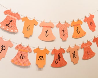 Little Pumpkin Banner; Baby shower/birthday banner