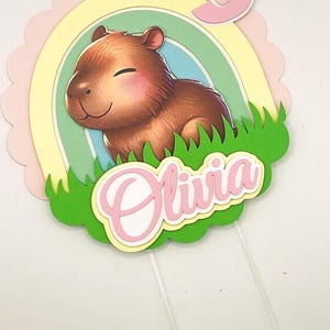 Personalized Capybara Cake topper (Pink OR Blue)
