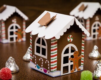 Gingerbread House Favor Boxes (Set of 4)