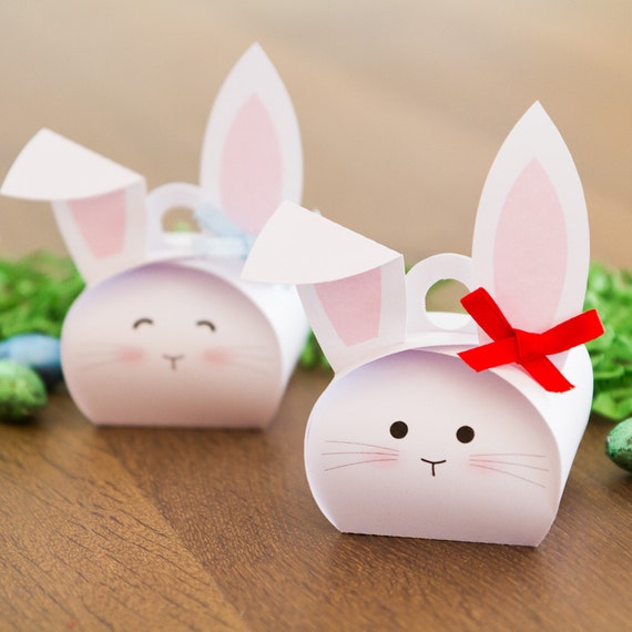Easter Favor Boxes Treat Boxes Bunny and Chick Set of 8 Easter Favor Boxes Treat Boxes Bunny and Chick Set of 8