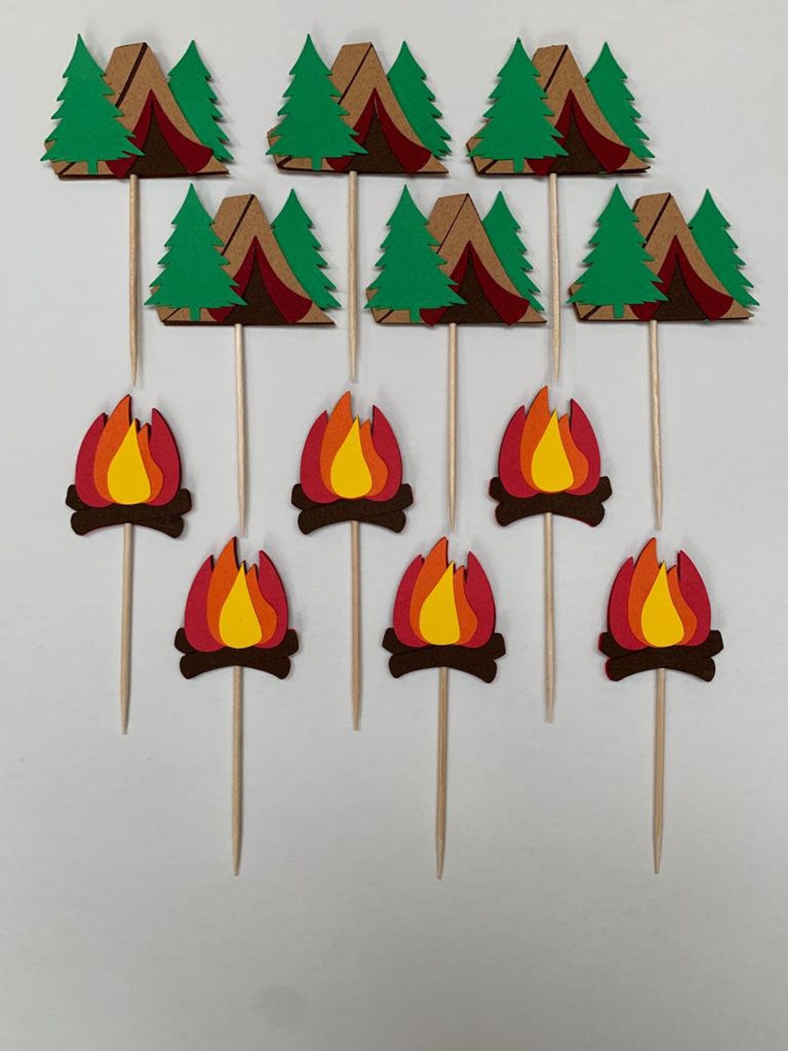 Camping Cupcake Toppers set of 12 Etsy