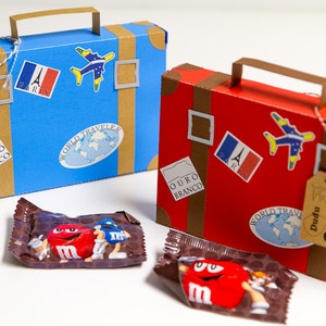 Airplane party favor boxes set of 4 Luggage favor boxes Personalized image 3