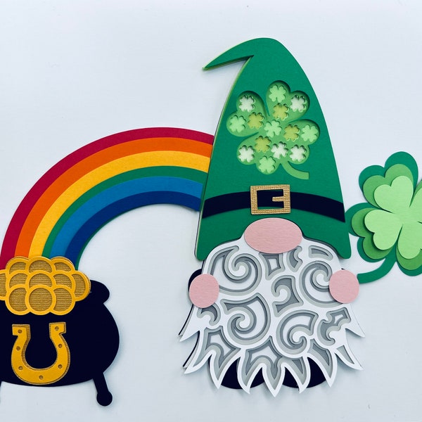 Gnome St.Patrick's Day - Layered Mandala/Shadow Box - Digital Files (SVG, EPS, DXF, Studio, Ai) Gnome St.Patrick's Day - Layered Mandala/Shadow Box - Digital Files (SVG, EPS, DXF, Studio, Ai)