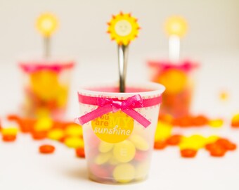 You are my Sunshine tags, cups and forks (Set of 12)