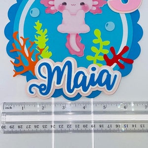 Personalized Axolotl Cake topper image 3