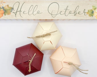 Mini Pumpkin Favor Boxes / Fall Treat Boxes, set of 6