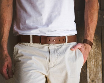 Leather Belt, Belt without buckle