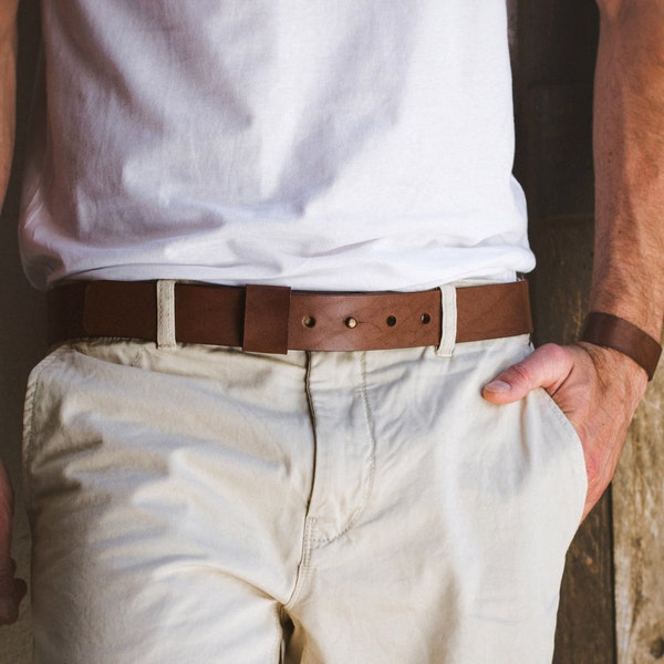 Leather Belt, Belt without buckle