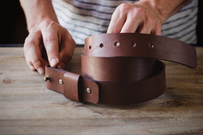 Leather Belt, Belt without buckle zdjęcie 5