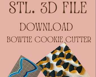 Een Bowtie 3D Cookie Cutter STL-bestand downloaden