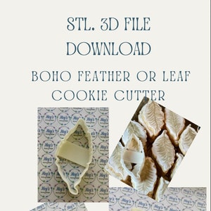 A Feather, Leaf 3D Cookie Cutter STL File Download