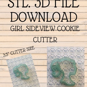 A Sideview Girl with Ponytail Cookie Cutter Download STL
