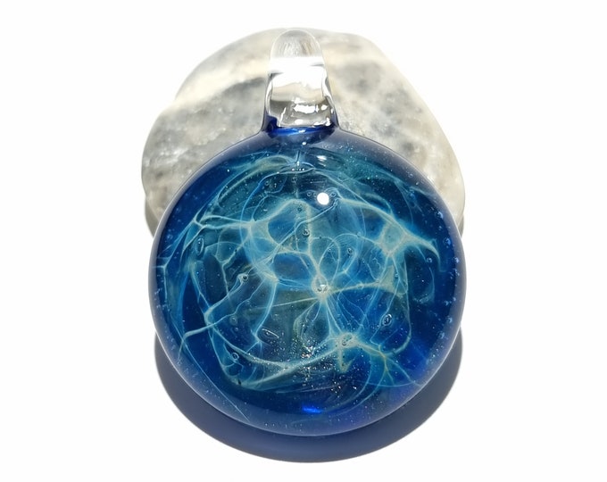 Sacred Power Pendant - Blown Glass Jewelry - Universe - Flameworked Focal Bead - Artist Direct - Vibrant and glossy smooth!