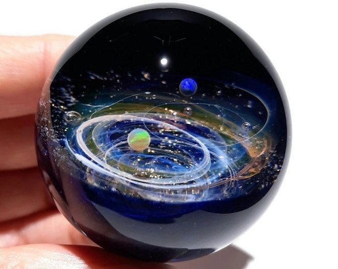 Solar System Gift - Real Opal Planets - Unique Space Decor - Space and Planets Within - Unique Desk Accessory - Cosmic Gift Idea - Universe