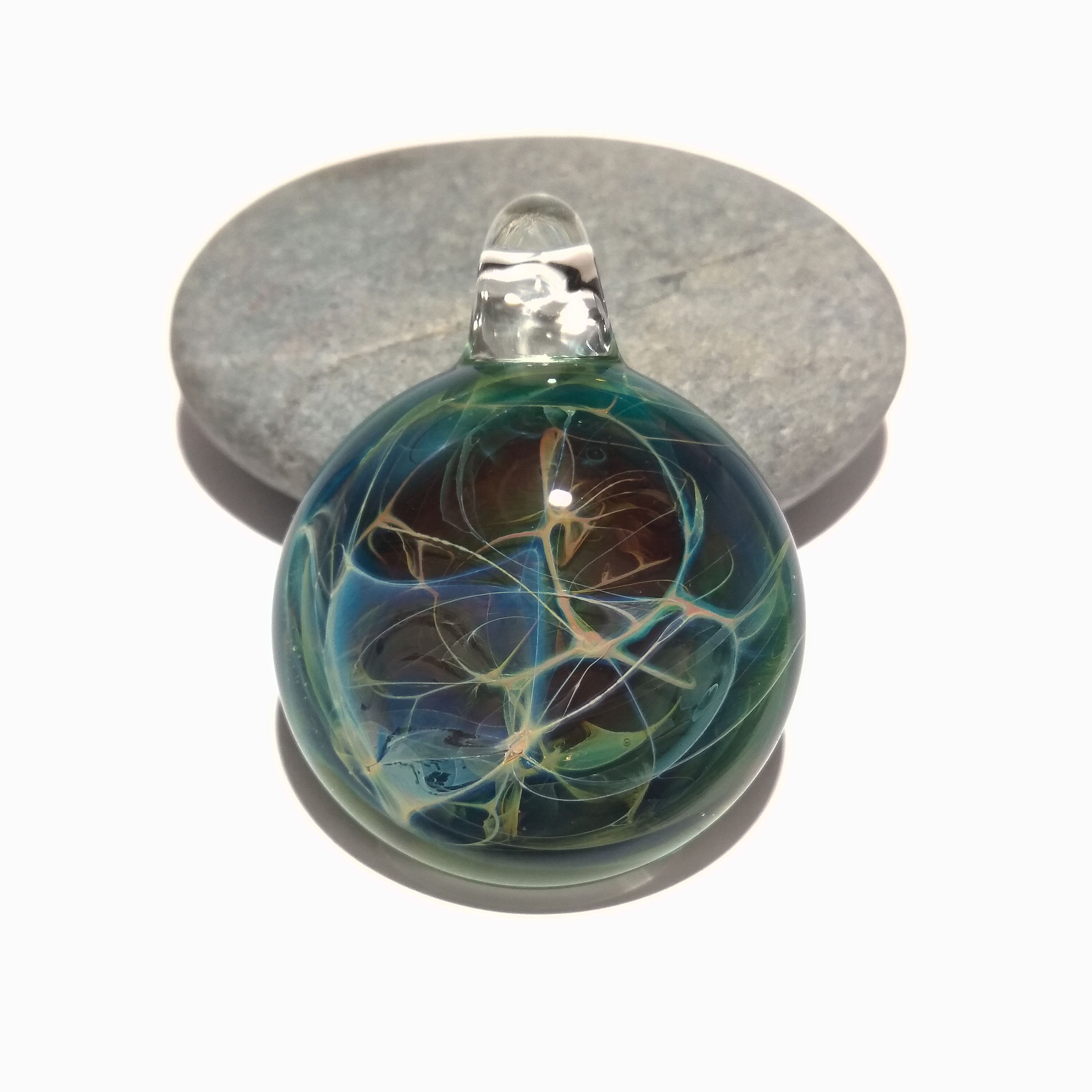 Wild Fern Pendant Glass Art Hand Blown Glass Jewelry Original