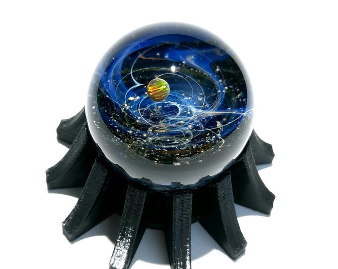 Cosmic Glass Art- The Newest Galaxy in the Universe - Art glass - Opal Planet - Galaxy in Glass - Blown Glass Paperweight -Unique Space Gift