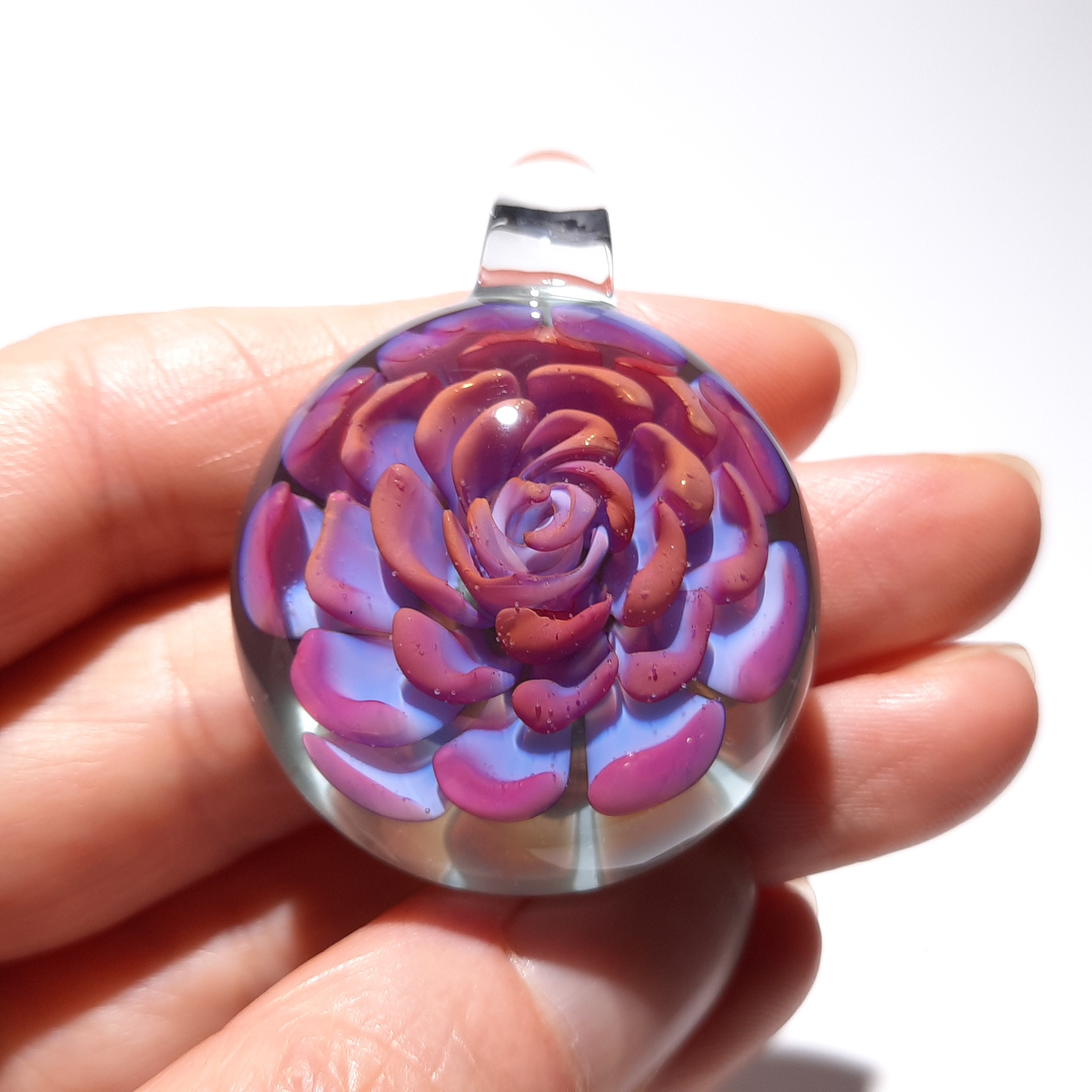 XL Brown Seahorse Handmade Lampwork Blown Glass pendant, Grade A 2.75