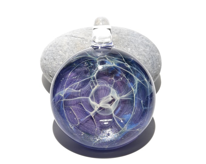 Blown Glass Pendant, Lilac Purple Necklace, Heady Pendant, Lampworked, Boho Accessory, Free Shipping