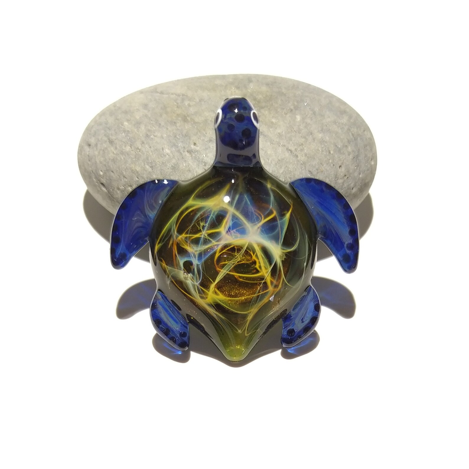 Blown Glass Turtle Earthy Turtle Pendant Glass Art Sea Etsy