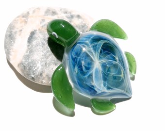 Ultra Small Turtle Pendant - Ocean Star - Sea Turtle - Heady Glass - Handmade Blown Glass Jewelry - Turtle Gift  - Borosilicate - Artwork