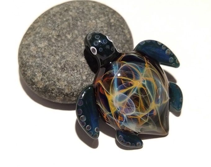 Turtle Jewelry Gift - A Blown Glass Pendant - Sea Turtle Necklace - Handmade Borosilicate Glass Jewelry - A nature lover gift!