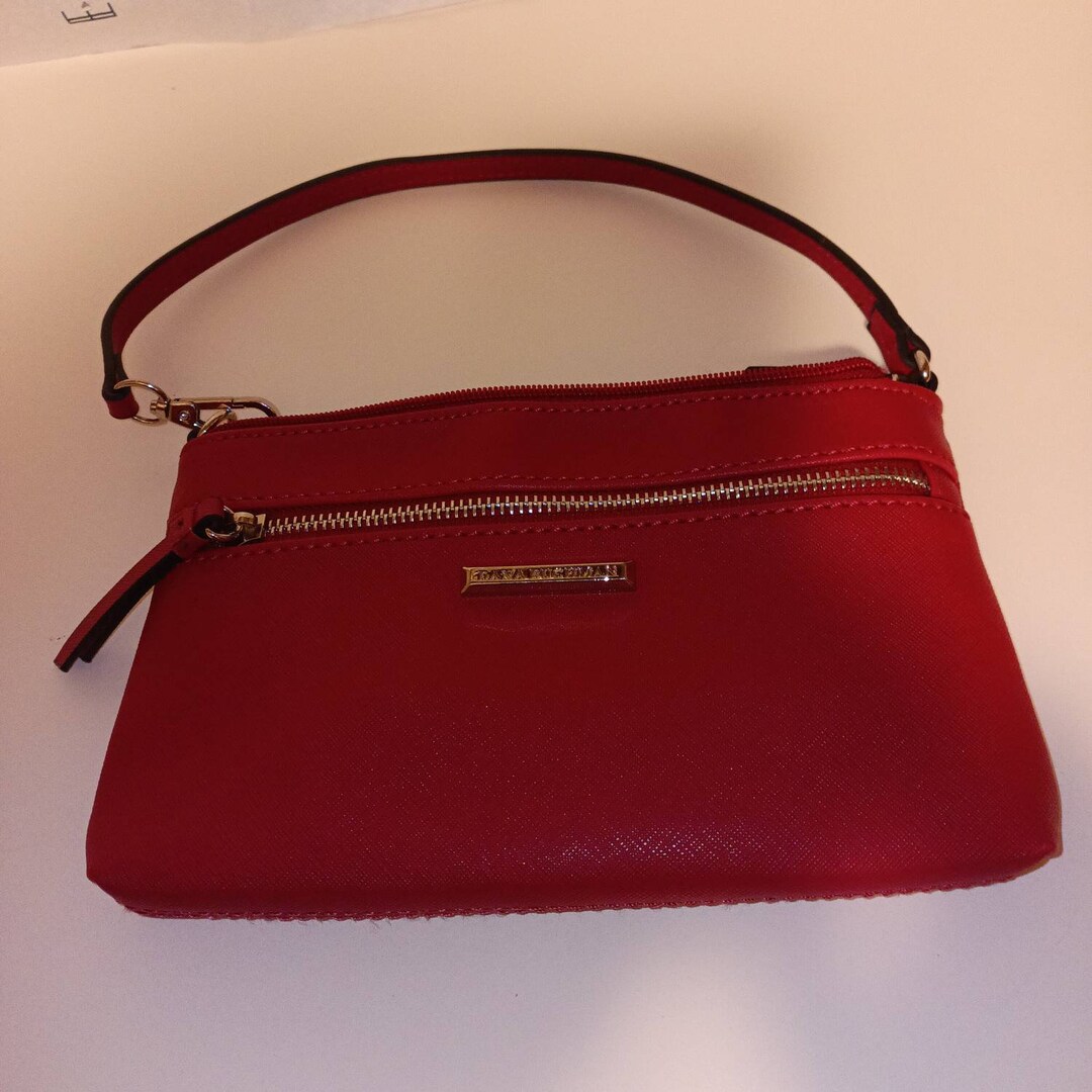 DANA BUCKMAN Small Faux Leather Red With Silver Hardware Etsy