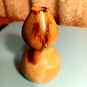 Vintage Double Gourd Art Pottery Multi-color Drip Glazed Bud Vase | Unknown Maker**