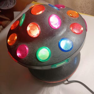 Vintage Strobe Old School Electric Rotating Disco Multi-Color Lights WORKS GREAT! Nostalgia