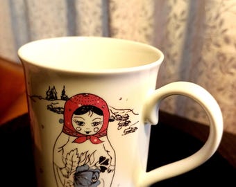 Matpewkn Matrioshka 15 oz Doll pattern Mug - Designed by Ana M