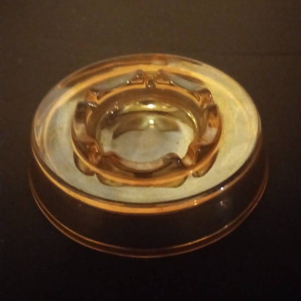 Vintage "Indiana" (CARNIVAL) MARIGOLD Iridescent Cigarette Glass ASHTRAY