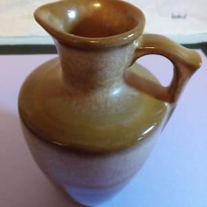 Vintage (Small) &quot;FRANKOMA&quot; Brown Pottery (One Handle) URN/VASE