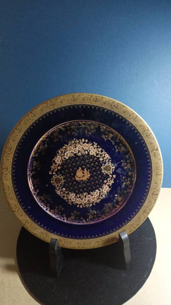 Amazon.co.jp: LIMOGES CASTEL フランス製 瑠璃色に22K GOLDの