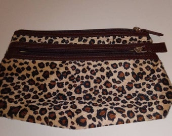 Makeup/Travel Zippered Leopard print Cosmetic BAG