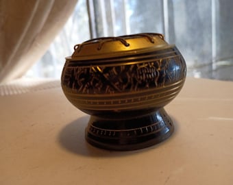 Garden Incense Decorated Black Brass with Charcoal Screen Incense Burner