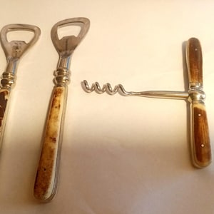 Stainless Steel/Bone? 1 (T Shape) Corkscrew/2 Bottle Openers