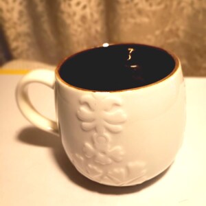 STARBUCKS 2013 Casi Cielo White/Brown Embossed Tea/Coffee Mug | 12 Fl oz