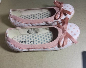 NORDSTROMS Noelise-Fab Pink Toddler (Size 11M) Girls' Ballet Flats (with a Bow)