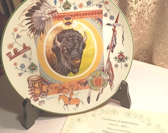 Vintage 1987 Reco "OLEPI the Buffalo" Collector's Plate | SY BARLOWE