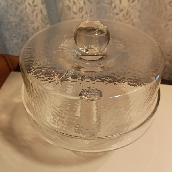 Round (Clear) Small - 6" Height Glass Cake Stand with Cover - on a PEDESTAL