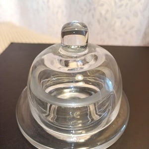 Clear Crystal-Clear Round Dome Top Personal Butter Keeper - Unknown Maker**