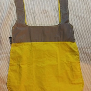 NOTABAG Reflective Commute/Foldable/Backpack/Tote/Groceries/Bike/Skate BAG - Yellow/Gray