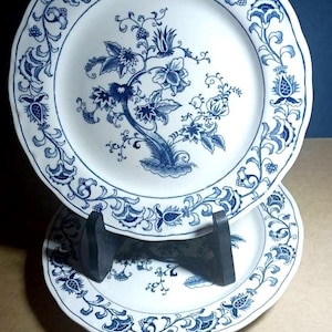 DOUBLE PHOENIX Nikko Ironstone (2) Floral Serving Plates (JAPAN)