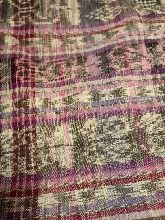 Large Handmade Crochet/Fabric Patchwork/Silver/Go… - image 3