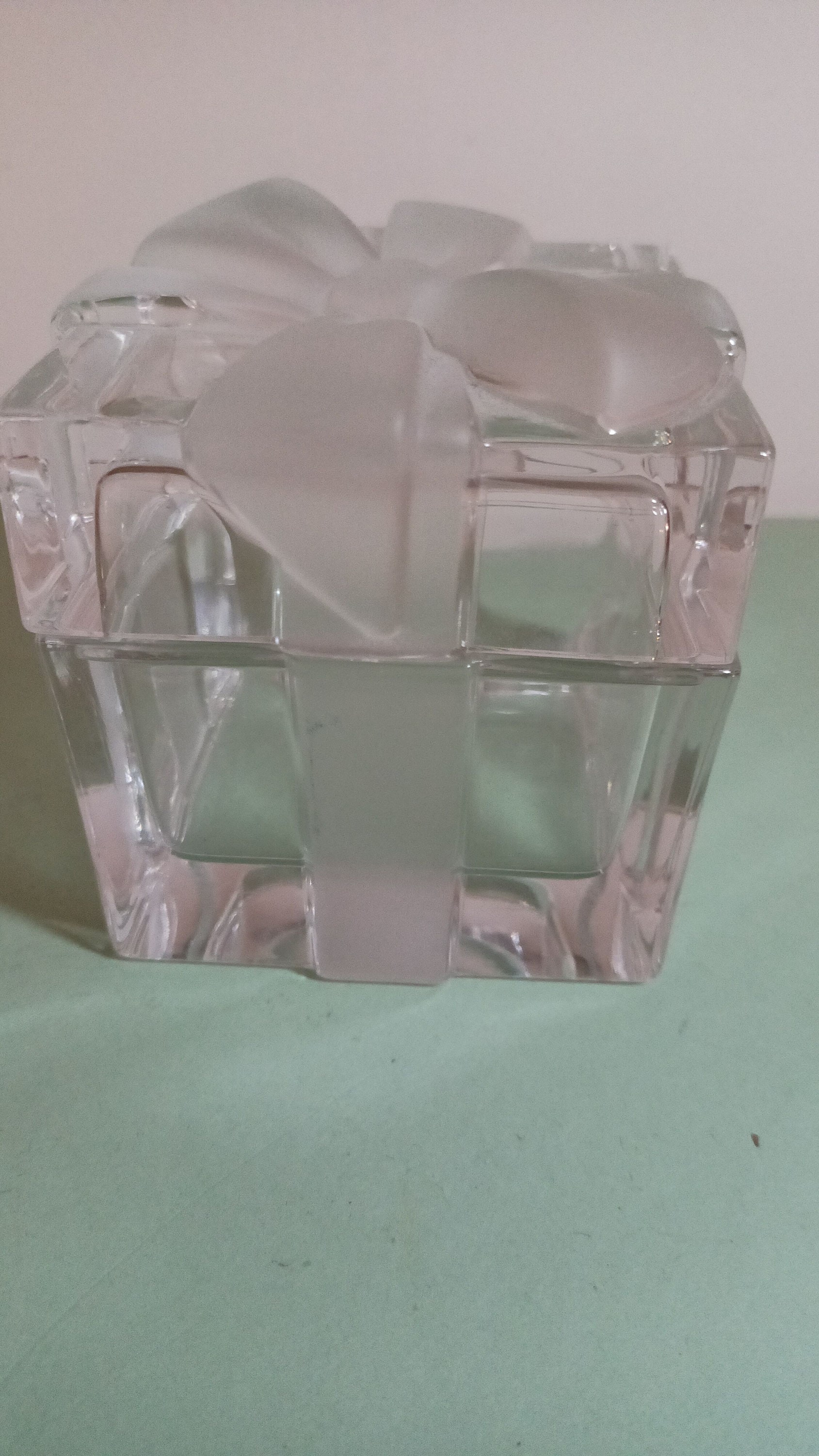 TIFFANY & CO. Square Clear Crystal/glass Unhinged Trinket BOX - With  Frosted Ribbon/bow - Etsy