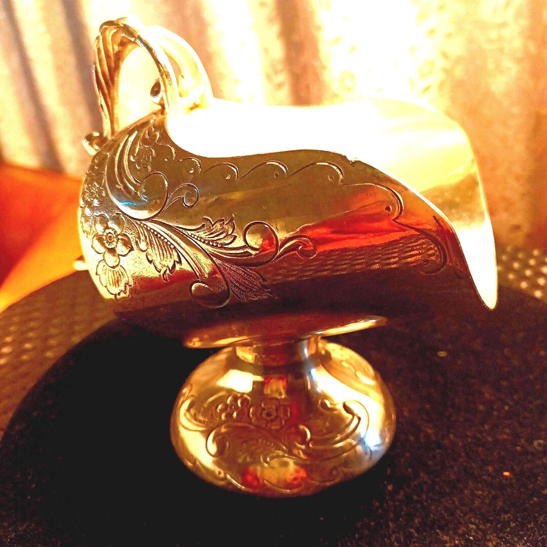 Scuttle Pattern Vintage Silver-plate Salt Scuttle-cellar - Hand Engraved Ornate Pattern ...