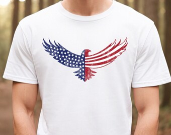 4th of July T-shirt, American Bald Eagle Shirt, American Flag Shirt, Independence Day Shirt, Fourth of July Shirt, USA Shirt, Patriotic Gift