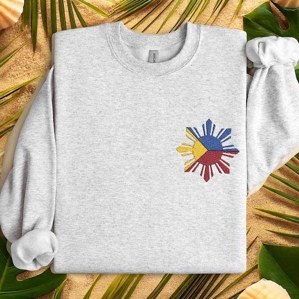 Embroidered Philippine Flag Star Sweatshirt: Cozy Filipino Gift