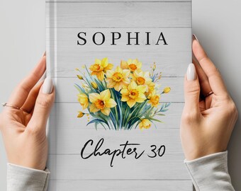 Personalized 30th Birthday Journal | Custom Chapter 30 Floral Hardcover Notebook